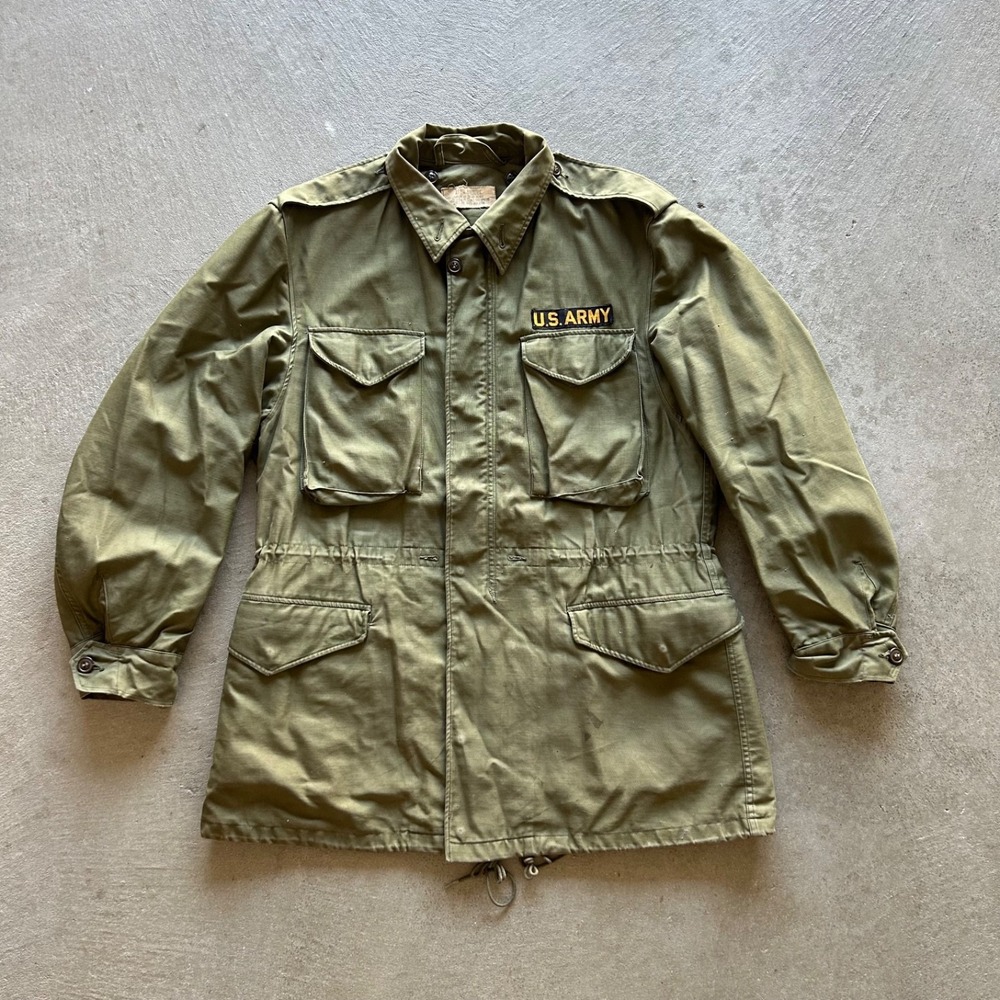 Vintage 50s US Military M51 Field Jacket Size Medium Long Green Army Korean War